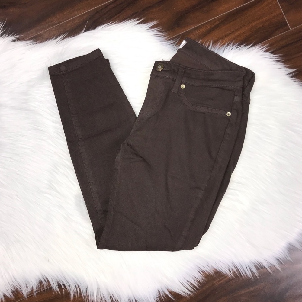 Lila Ryan Brown Mid Rise Cropped Skinny Jean